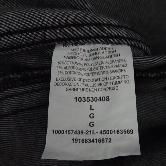 Lee Denim Jacket Women's Size L Black Stretch Jean Jacket Button Front - Picture 9 of 10